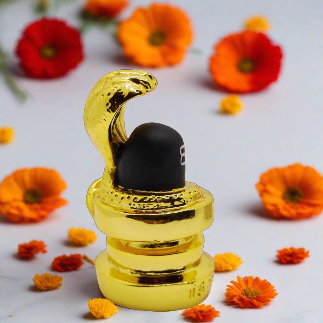 Gold Plated Shivling - Bhakti Samagri