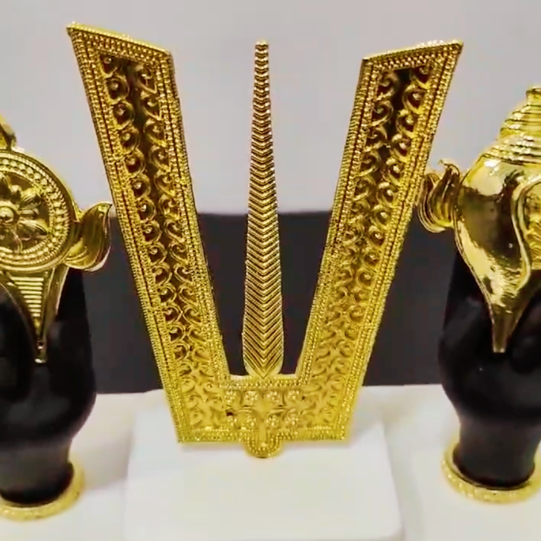 Gold Plated Tirupati Balaji Tilak Chakra - Bhakti Samagri