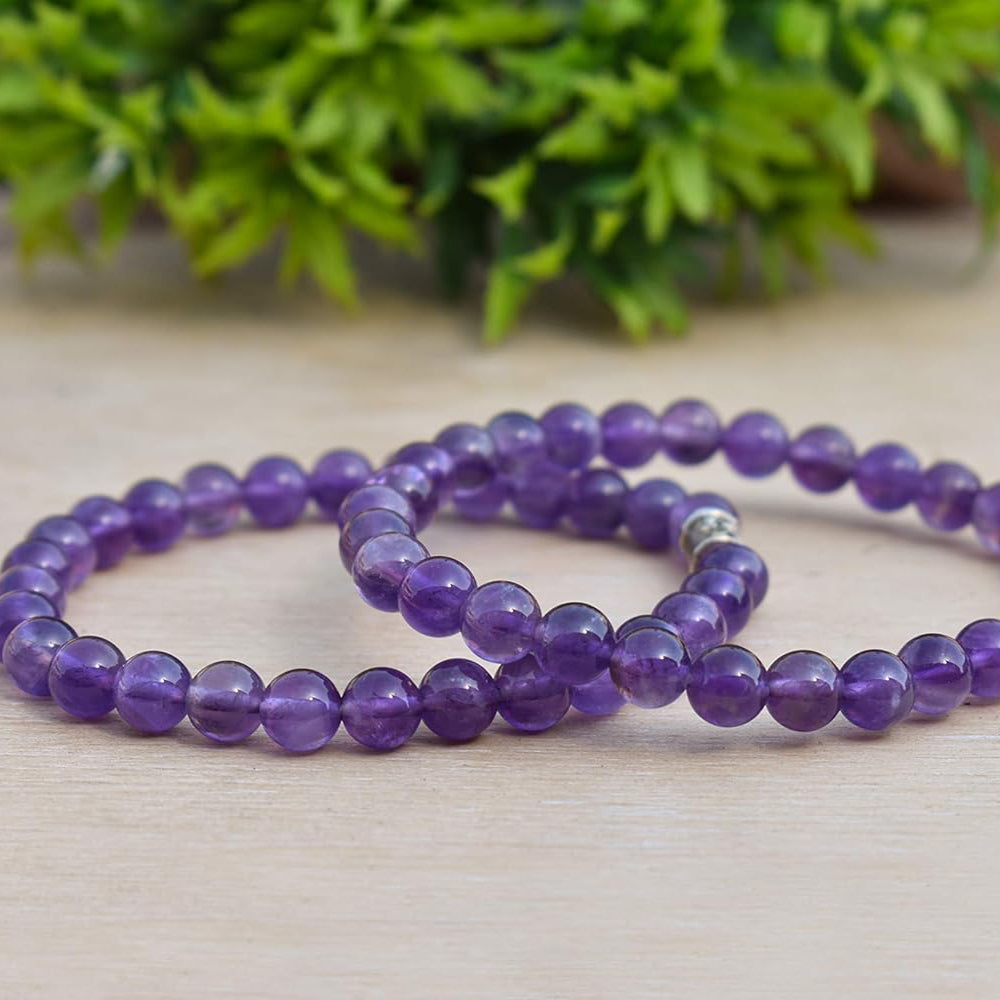 Amethyst Crystal Healing Bracelet - Bhakti Samagri