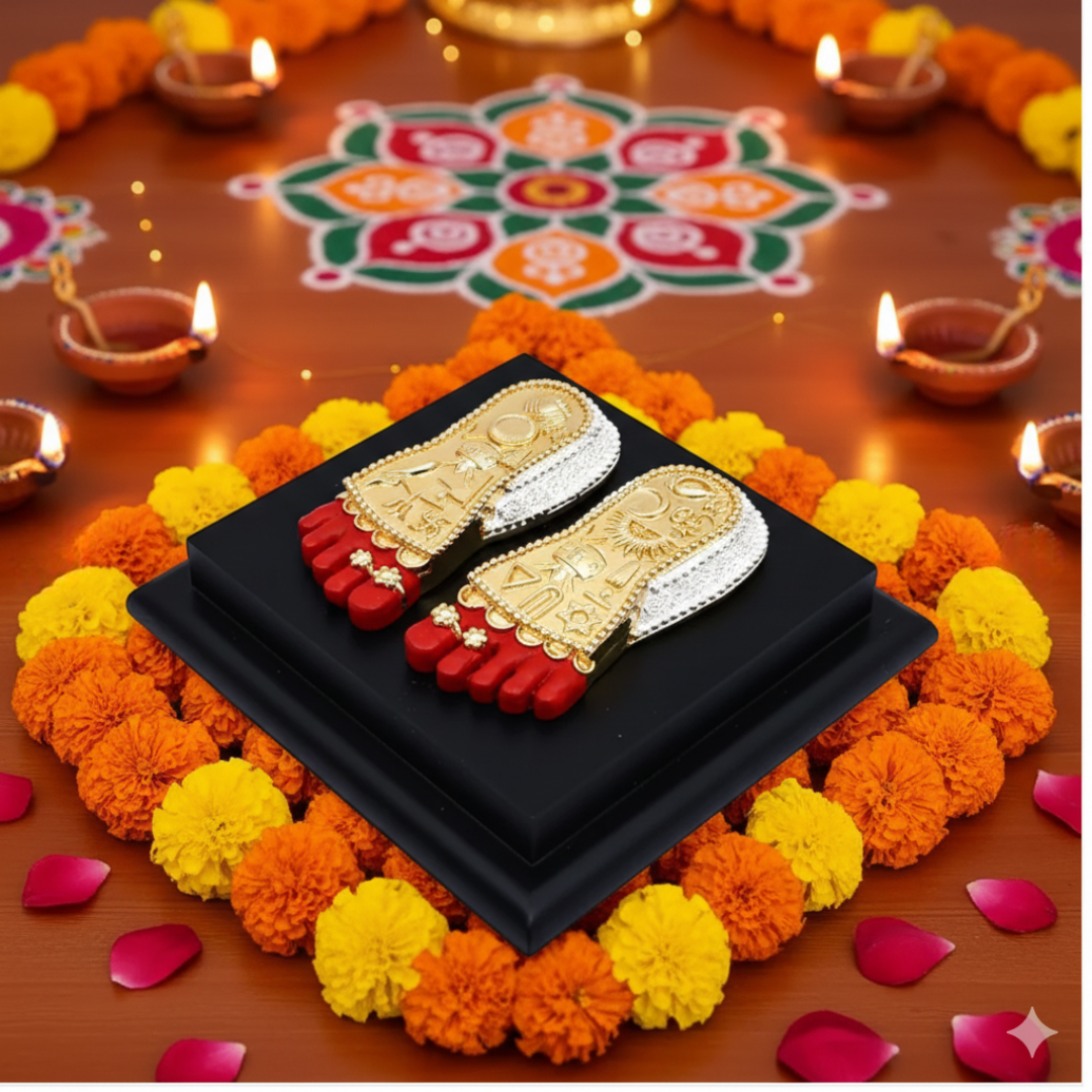 Maa Lakshmi Charan Paduka | Gold & Silver Plated