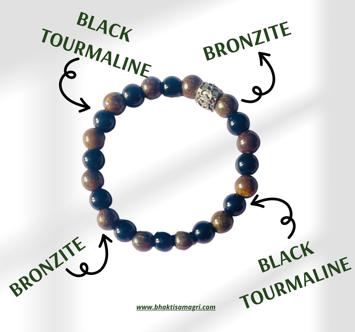 Overall Protection Bracelet - Black Tourmaline & Bronzite - Bhakti Samagri