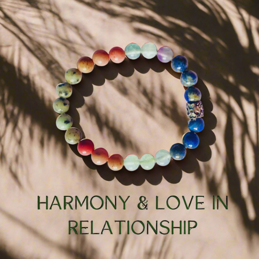 Harmony & Love in Relationship Crystal Healing Bracelet - Bhakti Samagri