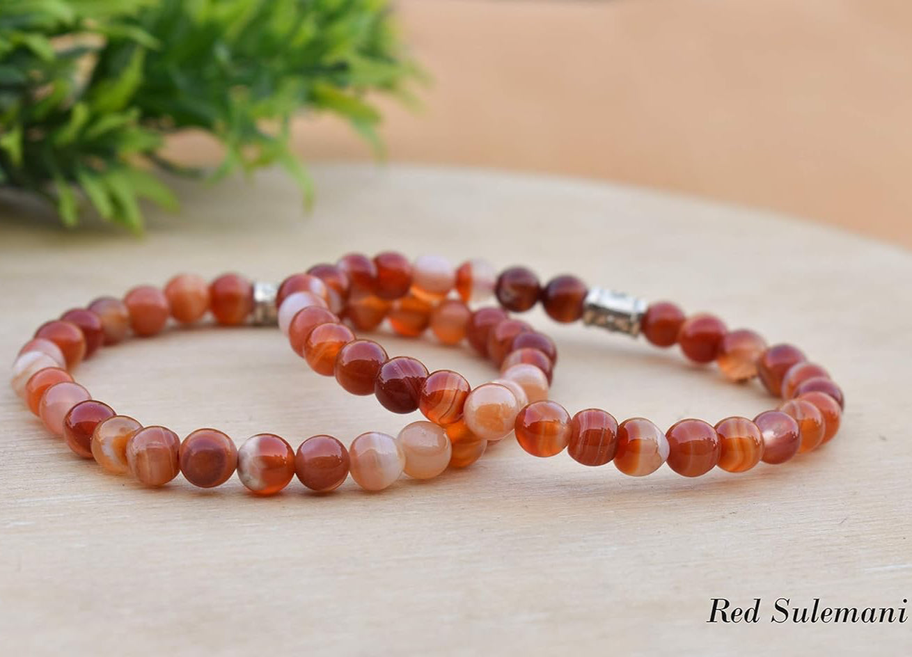 Red Sulemani Crystal Healing Bracelet - Bhakti Samagri