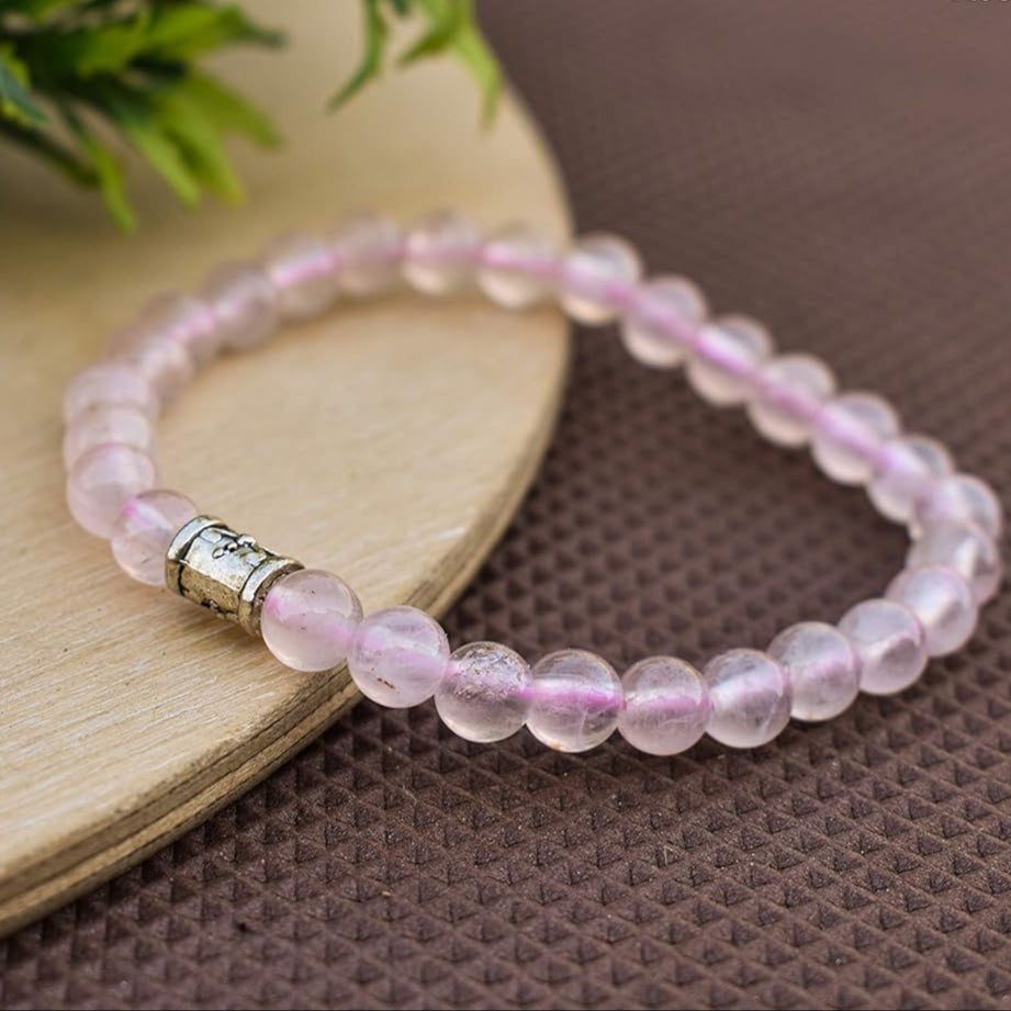 Rose Quartz Crystal Healing Bracelet - Bhakti Samagri