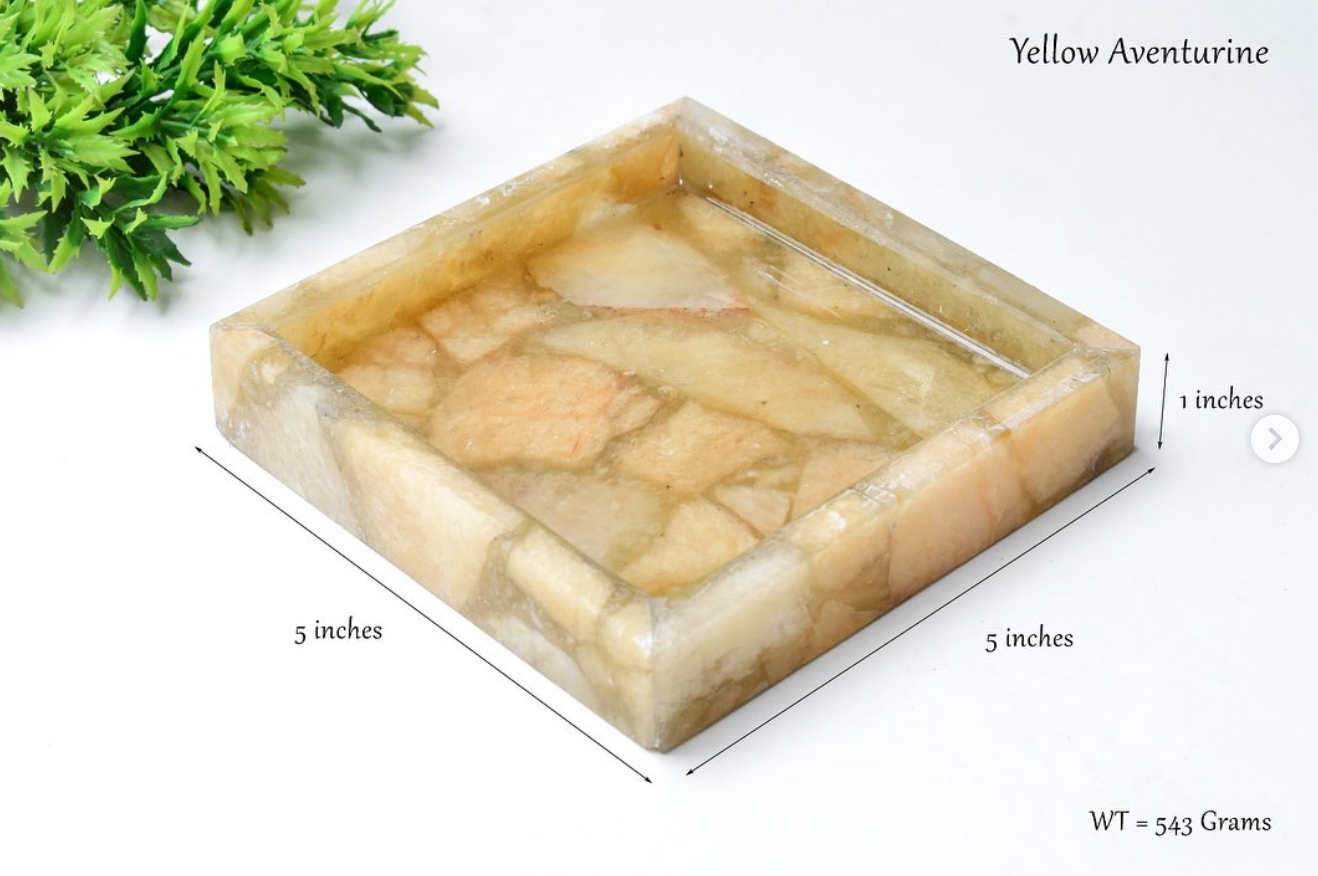 Yellow Aventurine Tray - Bhakti Samagri