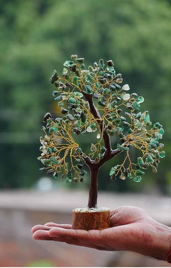 Green Aventurine Crystal Stone Tree - Bhakti Samagri