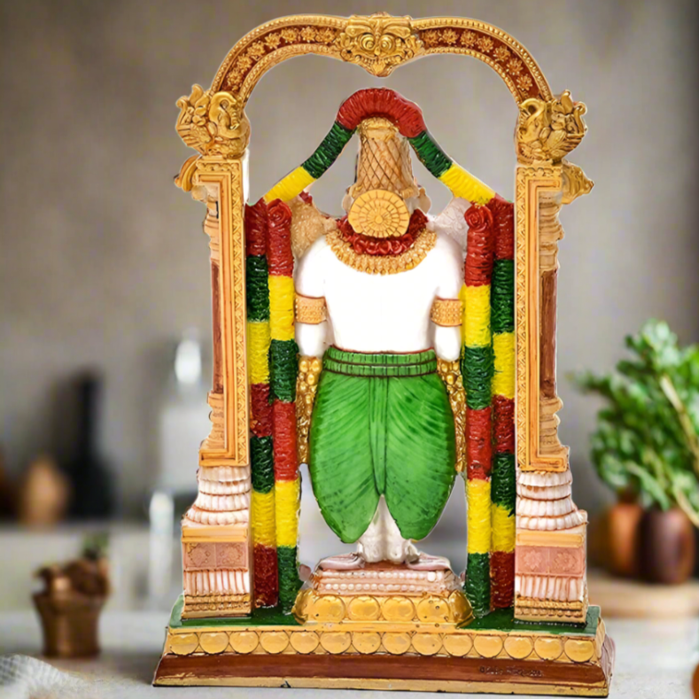 Tirupati Balaji White Marble Murti - Bhakti Samagri