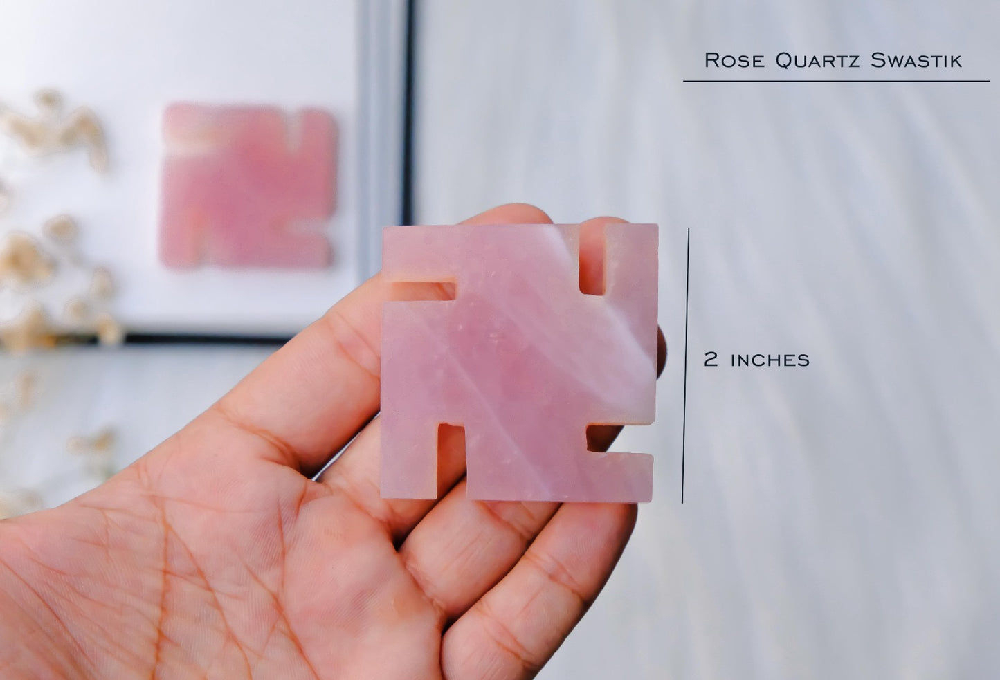 Rose Quartz Swastik