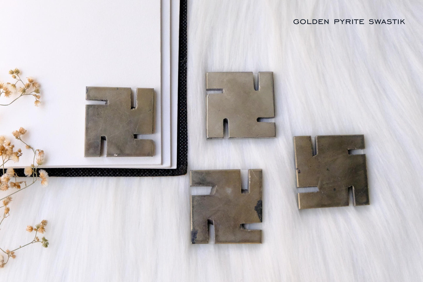 Golden Pyrite Swastik