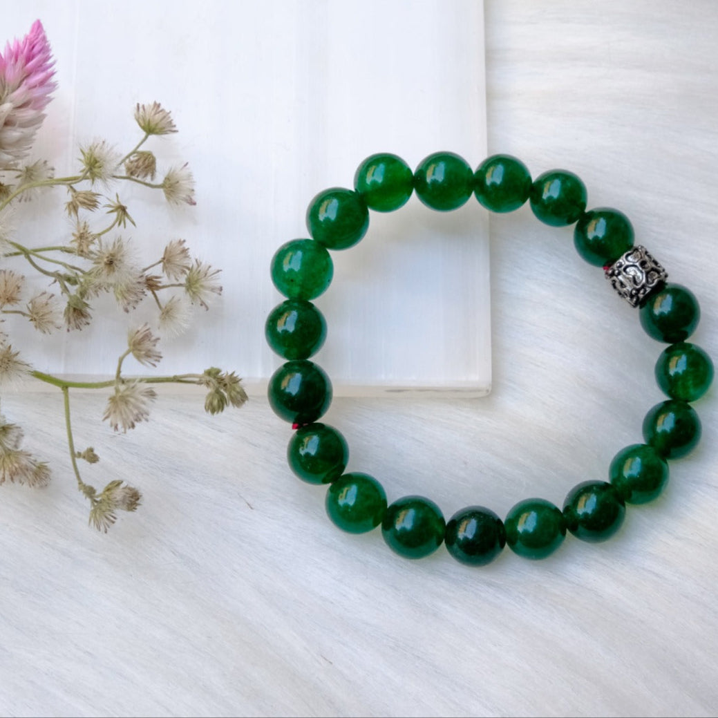 Dark Green Aventurine Crystal Healing Bracelet - Bhakti Samagri