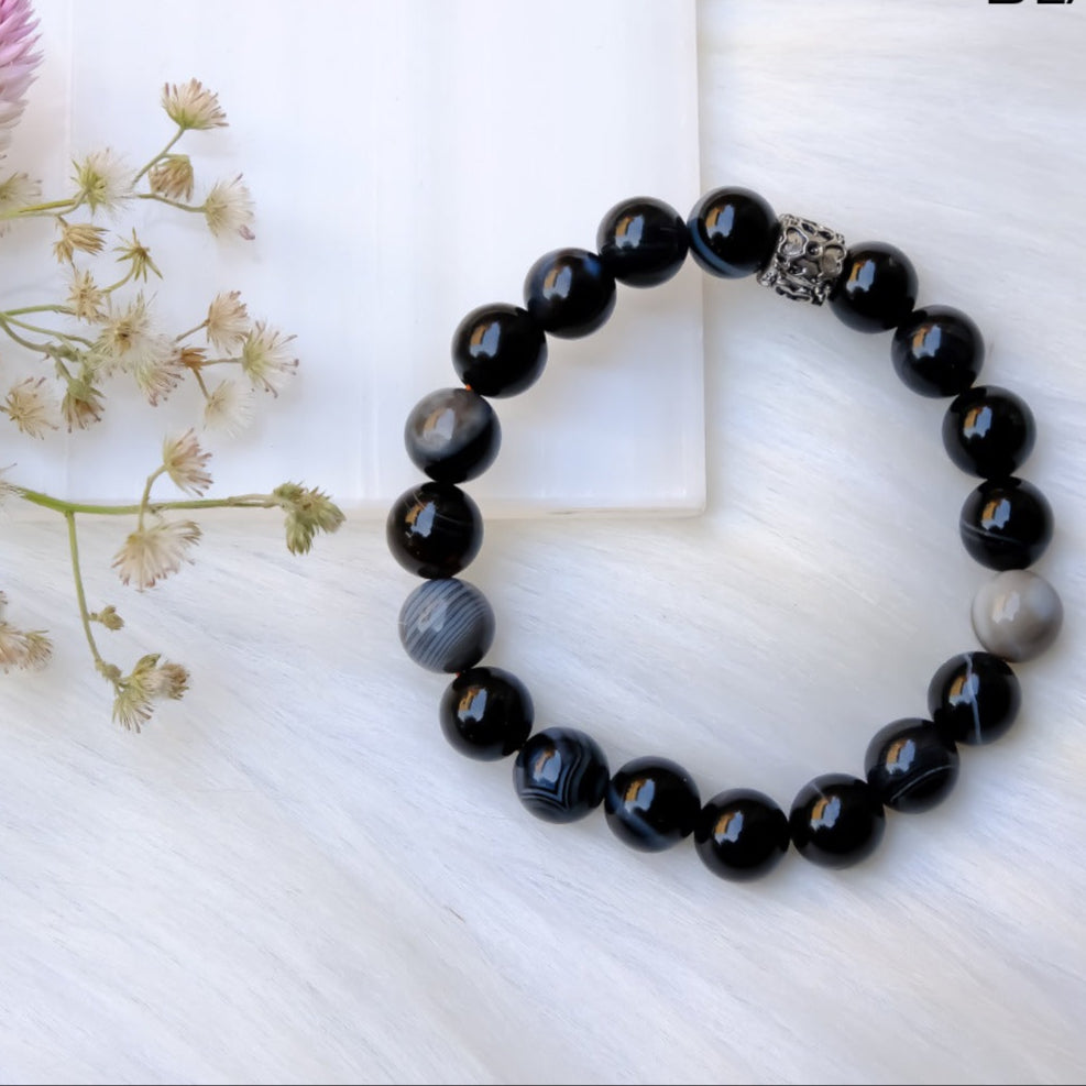 Black Sulemani Crystal Healing Bracelet - Bhakti Samagri