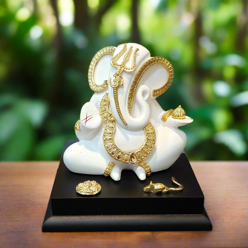 Lord Ganesha Gold Plated Idol - Bhakti Samagri