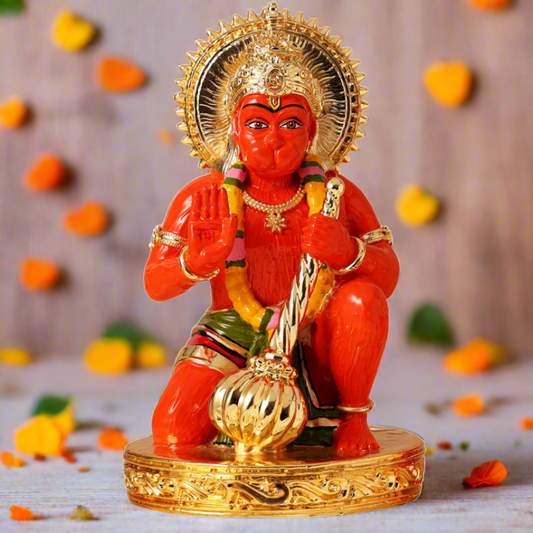 Gold Plated Sinduri Hanuman Ji Murti