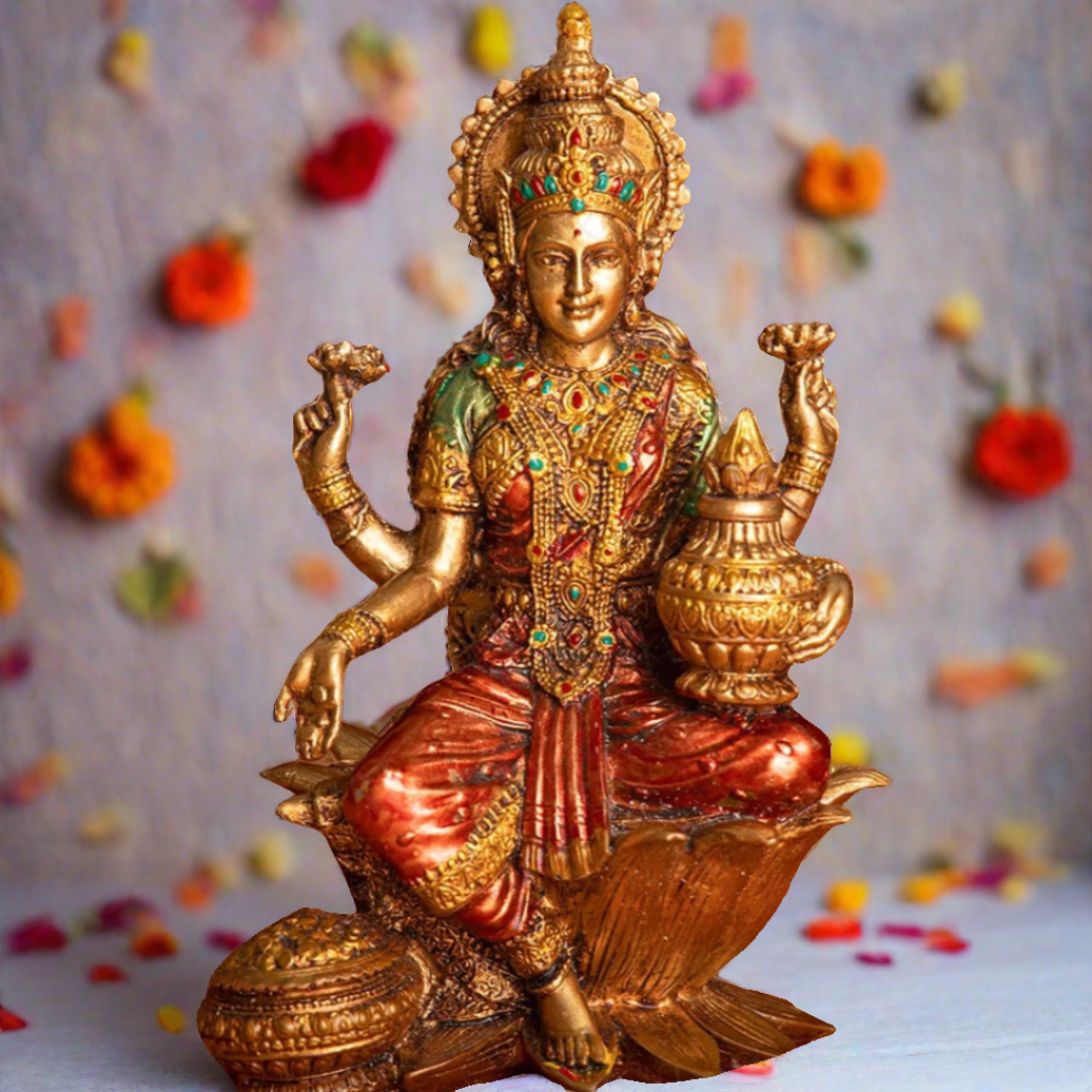 Lakshmi Ji Idol with Rustic/Antique Finish