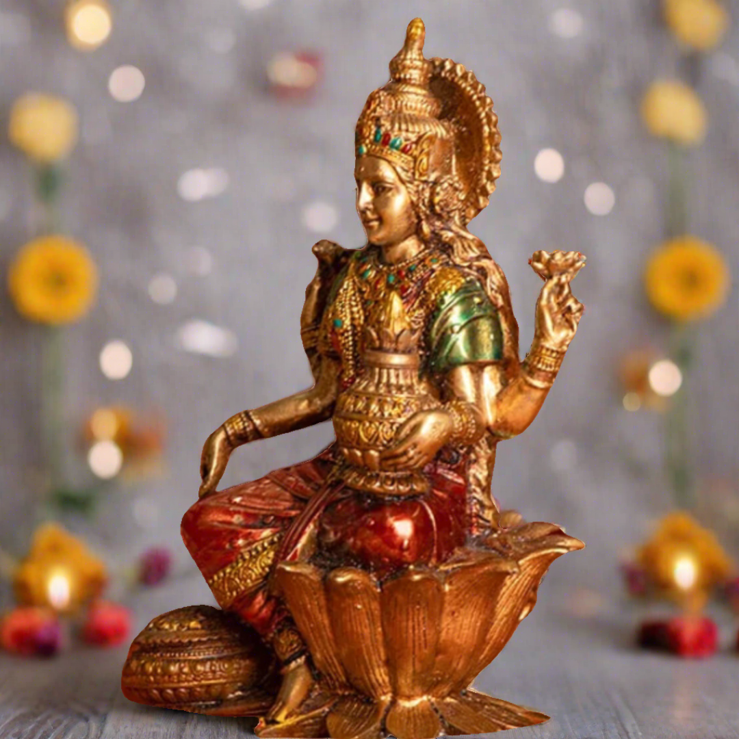 Lakshmi Ji Idol with Rustic/Antique Finish