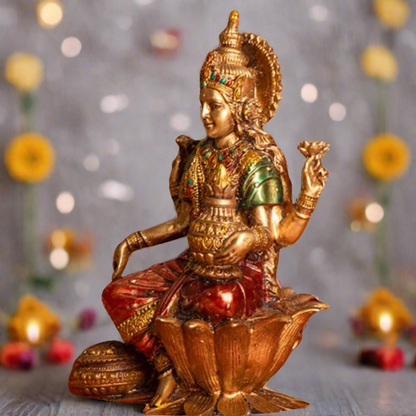 Lakshmi Ji Idol with Rustic/Antique Finish