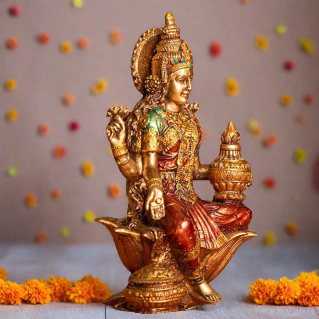 Lakshmi Ji Idol with Rustic/Antique Finish