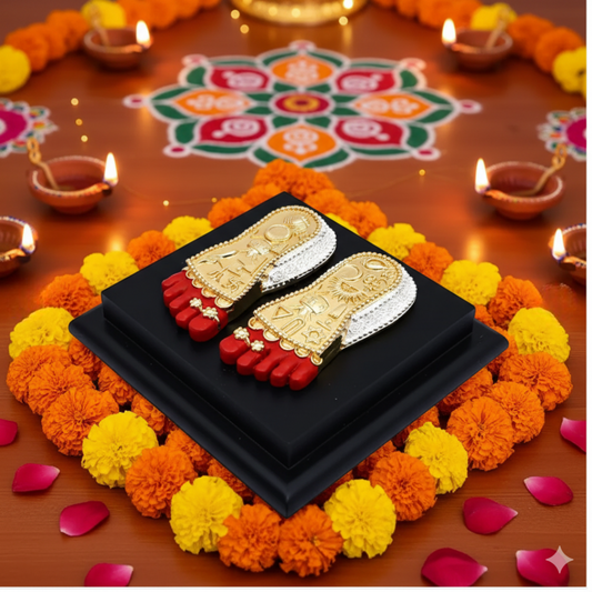 Maa Lakshmi Charan Paduka | Gold & Silver Plated