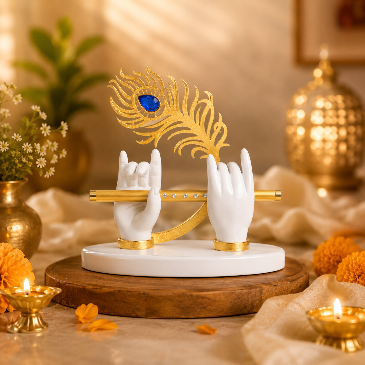 Krishnaji Divine Hands Idol - Bhakti Samagri