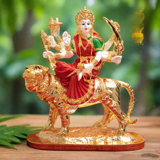 Gold Plated Maa Durga Murti | 9 Inch