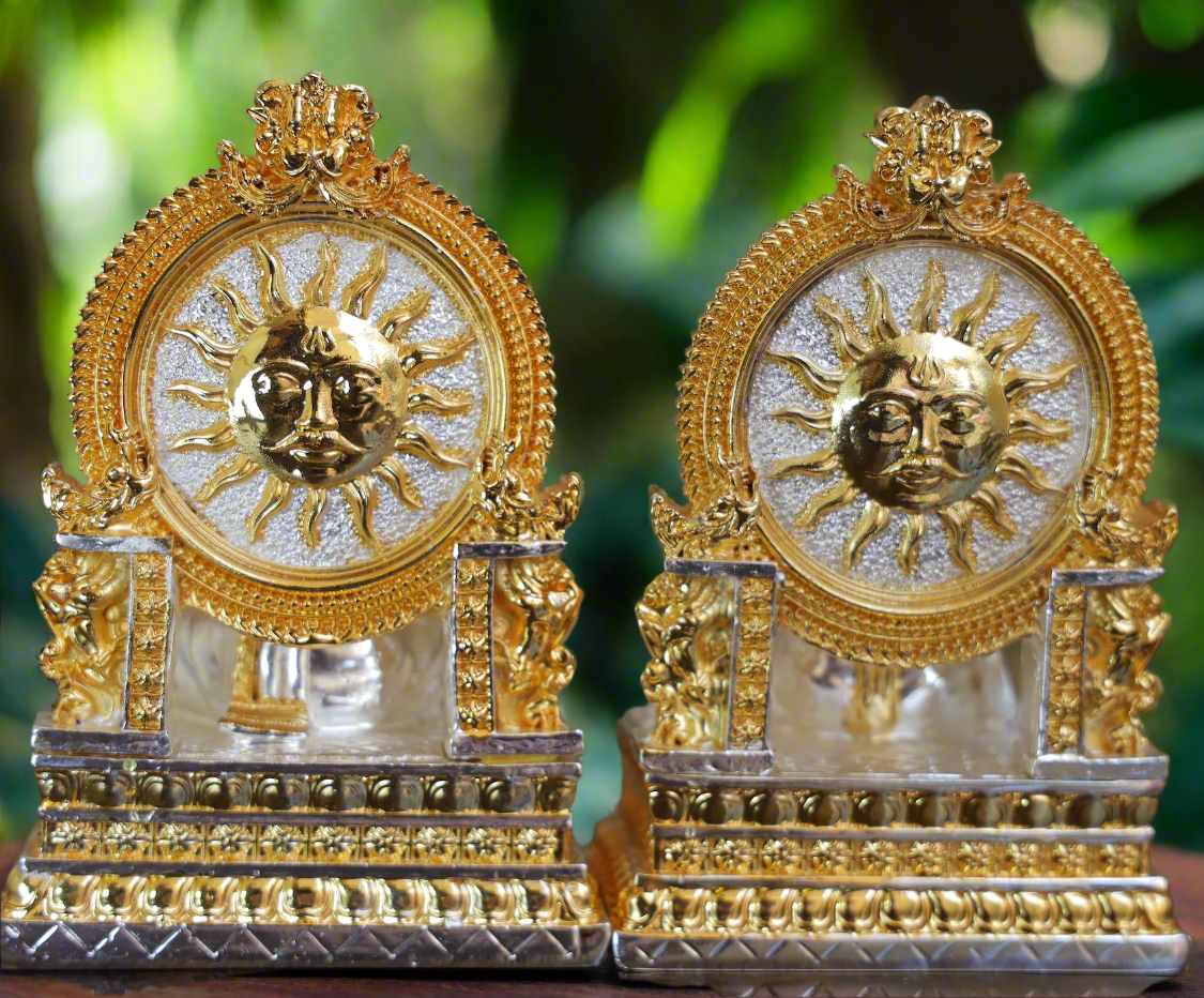 24 K Gold & Silver Plated Lakshmi Ganesha Idol | 5 Inches