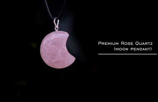 Rose Quartz Moon Pendant