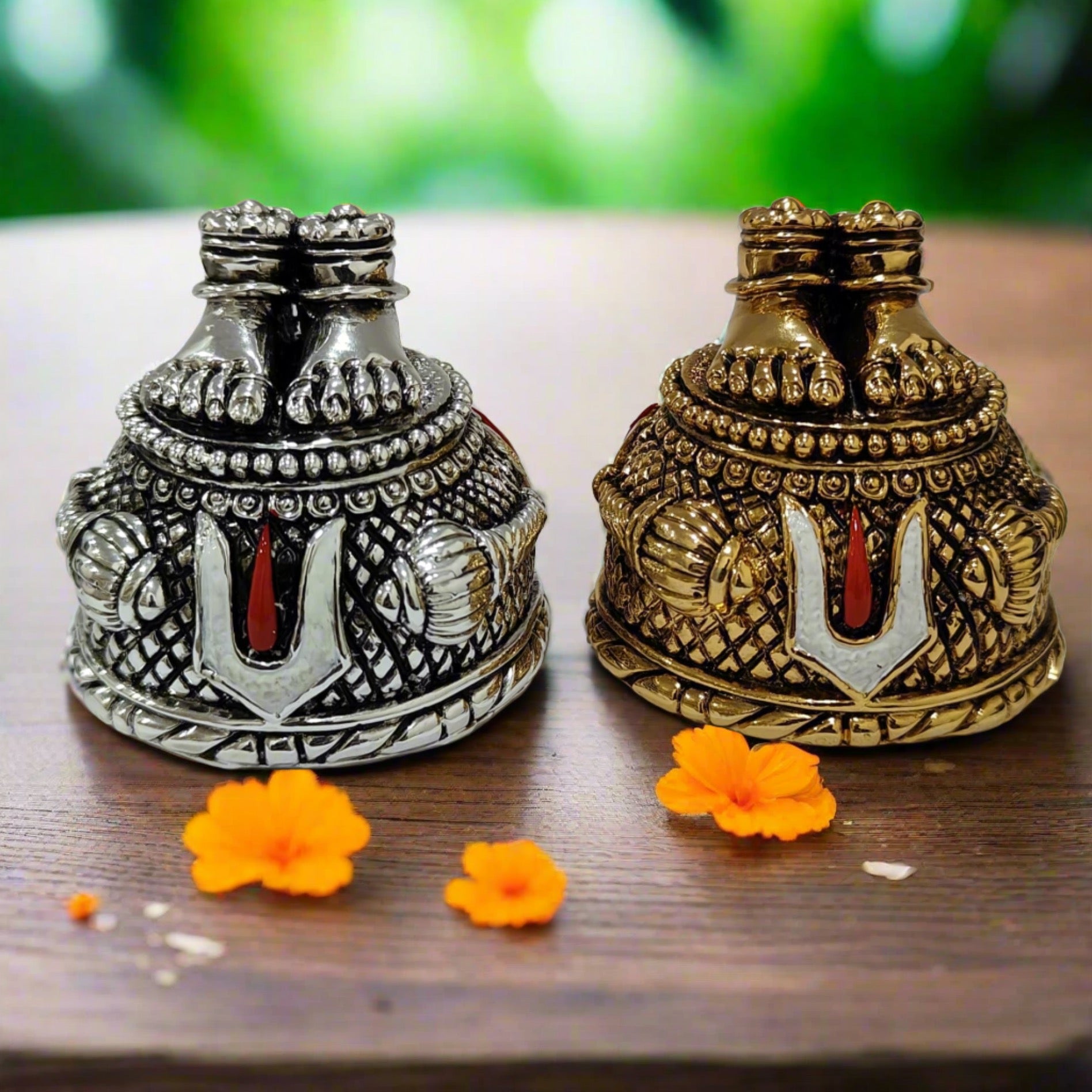 Gold Plated Hanuman Ji Charan Paduka - Bhakti Samagri